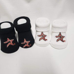Houston Astros 0-3 Months Baby Booties 2 Pair MLB